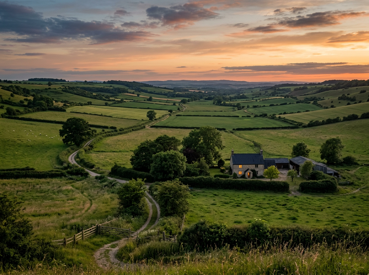 Oxfordshire countryside at dusk